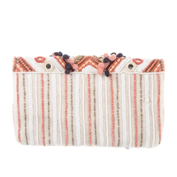 Anthropologie Clements Ribeiro Embelished Canvas Clutch - Picture 4 of 5